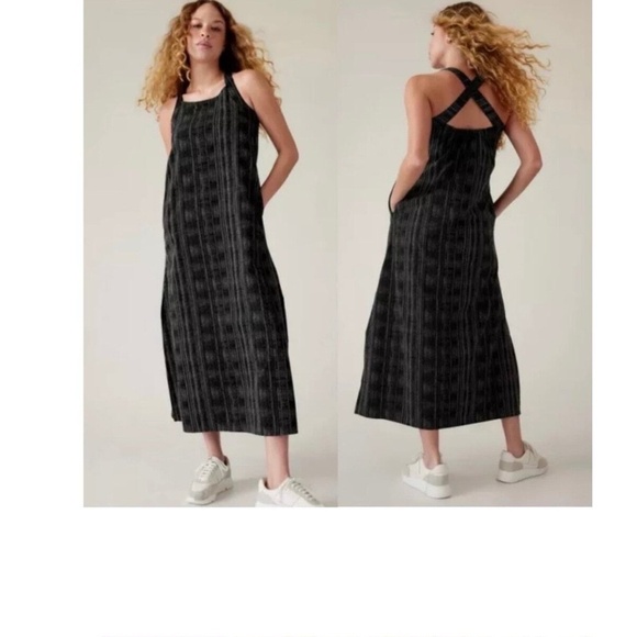 Athleta ARRIVAL Dress - EUC - Amara Stripe - Black & White - Petite Large - Picture 2 of 5